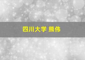 四川大学 熊伟